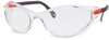Bandido Safety Glasses - spatula temple > FRAME - Hot red/black > LENS - Clear, Ultra-dura > UOM - Each - S1700 - State Safety & Compliance