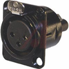 RECEPTACLE D SERIES 3 PIN FEMALE - SCREW TERMINAL - BLACK/GOLD - 70088371 - Allied Electronics, Inc.