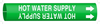 Brady Bradysnap-On B-915 White on Green Plastic Snap-On Pipe Marker - 1 1/4 in Character Height - Printed Msg = HOT WATER SUPPLY with Right Arrow - 4338-D - 754473-67497 - R. S. Hughes Company, Inc.