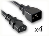 IEC-60320-C20 to IEC-60320-C13 x 4 HOME // Power Cords // IEC/Jumper Power Cords // Hydra Cords (4-Way Splitter) - 0739.032 - Quail Electronics