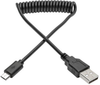 USB 2.0 A to Micro-B Coiled Cable (M/M), 3 ft. -- U050-003-COIL
