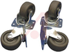 Caster Set; Rack; 2 in.; Medium; 2.125 in. x 15/16 in.; Ball; Grey - 70163819 - Allied Electronics, Inc.