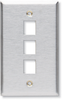 3-Port Single-Gang Keystone Stainless Steel Wallplate - WP372 - Black Box