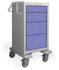 4 Drawer Junior Tall Steel Bedside/Slim Cart -- JTGKU-3699-VIL - Image