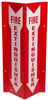 Brady Acrylic V Shape White Fire Equipment Sign - 8 1/2 in Width x 18 in Height - TEXT: FIRE EXTINGUISHER - SP818V -- 754476-47173 - Image