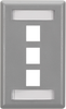 3-Port Gray Single-Gang Keystone Wallplate - WP467 - Black Box
