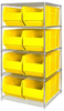 Open Wire Shelving, 5Shelves, 8Bins, Yel; Shelving Unit Type Quantum Storage - 44AC8180 - Newark, An Avnet Company