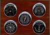 5 Instrument Weather Station - Professional 2S, Chrome cases, Black dials, Mahogany panel
