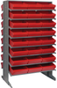 2 Side Sloped Rack, 16Shelves, 48Bin/red; Shelving Unit Type Quantum Storage - 44AC6423 - Newark, An Avnet Company