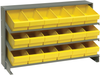 Sloped Bench Rack, 3Shelves/18Bin/yellow; Shelving Unit Type Quantum Storage - 44AC6472 - Newark, An Avnet Company