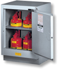 Justrite 15 gal Silver Hazardous Material Storage Cabinet - 24 in Width - 35 3/4 in Height - Floor Standing - 697841-13083 - 697841-13083 - R. S. Hughes Company, Inc.