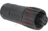 connector,plastic circ,str fem cable housing,for 6+gnd crimp socket cont,black -- 70013172