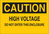 Brady B-302 Polyester Rectangle Yellow Electrical Safety Sign - 10 in Width x 7 in Height - Laminated - TEXT: CAUTION HIGH VOLTAGE DO NOT ENTER THIS ENCLOSURE - 84843 - 754476-84843 - R. S. Hughes Company, Inc.