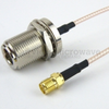 N Female (Jack) Bulkhead to SMA Female (Jack) Cable RG316 Coax Up To 3 GHz in 72 Inch - FMC1113315-72 - Fairview Microwave Inc.