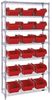 Open Wire Shelving, 7Shelves, 18Bin, Red; Shelving Unit Type Quantum Storage - 44AC8619 - Newark, An Avnet Company