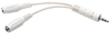 3.5mm Mini Stereo Cable adapter Y Splitter for Speakers and Headphones (M to 2x F) White, 6-in. -- P313-06N-WH