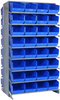 2 Side Sloped Rack, 16Shelves, 64Bin/blu; Shelving Unit Type Quantum Storage - 44AC6381 - Newark, An Avnet Company