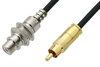 75 Ohm RCA Male to 75 Ohm RCA Female Bulkhead Cable 36 Inch Length Using 75 Ohm PE-B159-BK Black Coax - PE38135/BK-36 - Pasternack