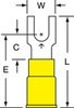 3M Scotchlok Yellow Locking Brazed Vinyl Brazed Fork & Spade Terminal MV10-8FBK - 1.03 in Length - 0.32 in Fork Width - #8 Stud - 054007-02015 - R. S. Hughes Company, Inc.