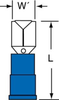 3M Scotchlok Blue Interlocking Barrel Nylon Interlocking Barrel Quick-Disconnect Terminal MNGI14-187DFX - 0.77 in Length - 0.08 in Inside Diameter - 051128-58926 - R. S. Hughes Company, Inc.