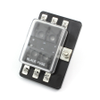 Standard ATOF/ATC 6-Position Fuse Block with Clear Cover, 100A Max., 32VDC, Screw Load Connectors - 45644 - Waytek, Inc.