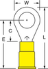 3M Scotchlok Yellow Brazed Vinyl Brazed Ring Terminal MV10-516R/SX - 1.26 in Length - 0.53 in Wide - 0.135 in Inside Diameter - 5/16 in Stud - 051128-58760 - R. S. Hughes Company, Inc.