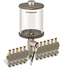 Clear View Multiple Feed Electro Lubricator, 1 qt Pyrex Reservoir, 11 Feeds, 1/8