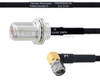 N Female Bulkhead to RA SMA Male MIL-DTL-17 Cable M17/84-RG223 Coax in 12 Inch - FMHR0049-12 - Fairview Microwave Inc.
