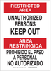 Brady B-401 High Impact Polystyrene Rectangle White Restricted Area / No Trespassing Sign - 10 in Width x 14 in Height - Language English / Spanish - 38616 - 754476-38616 - R. S. Hughes Company, Inc.