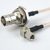 RA 10-32 Male (Plug) to BNC Female (Jack) Bulkhead Cable M17/113-RG316 Coax Up To 2 GHz in 72 Inch - FMC1438316-72 - Fairview Microwave Inc.