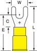 3M Scotchlok Yellow Non-Locking Butted Nylon Butted Fork & Spade Terminal MNG10-8FX - 1.03 in Length - 0.38 in Fork Width - #8 Stud - 051128-58688 - R. S. Hughes Company, Inc.