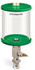 Green Color Key, Clear View Single Feed Manual Lubricator, 1 qt Pyrex Reservoir, 1/8” Female NPT Outlet, 5/8”-18 Thread for Remote Mounting - B5161-032PBRGW - Oil-Rite Corp.