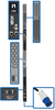 14.5kW 3-Phase Monitored PDU, LX Interface, 208/240V Outlets (42 C13/6 C19), LCD, IEC 309 60A Blue, 3m/10 ft. Cord, 0U 1.8m/70in. Height, TAA -- PDU3EVN10G60B - Image