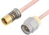 Snap-On BMA Jack to SMA Male Cable 12 Inch Length Using RG405 Coax - PE3C4883-12 - Pasternack