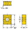 T-Max&reg; Long edge insert for milling - 215.3-06 11 40 SM30 - Sandvik Coromant Co.