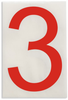 Brady Toughstripe B-514 Red Indoor Polyester Number Label - 6 in Width - 8 in Height - 8 in Character Height - Printed Msg = 3 - 121867 - 754473-71104 - R. S. Hughes Company, Inc.