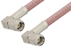 SMA Male Right Angle to SMA Male Right Angle Cable 18 Inch Length Using RG142 Coax - PE3514-18 - Pasternack