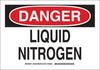 Brady B-555 Aluminum Rectangle White Chemical, Biohazard, Hazardous & Flammable Material Sign - 14 in Width x 10 in Height - TEXT: DANGER LIQUID NITROGEN - 126321 - 754473-74494 - R. S. Hughes Company, Inc.