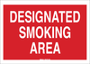 Brady B-120 Fiberglass Reinforced Polyester Rectangle Red Smoking Permitted Sign - 10 in Width x 7 in Height - TEXT: DESIGNATED SMOKING AREA - 122906 - 754473-71871 - R. S. Hughes Company, Inc.