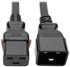 C20 to C19 Power Cable - Locking C19 Connector, Heavy Duty, 20A, 100-250V, 12 AWG, 6 ft., Black -- P036-L06 - Image