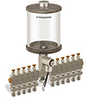 Clear View Multiple Feed Electro Lubricator, 1 qt Acrylic Reservoir, 11 Feeds, 1/8