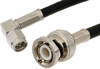 SMA Male Right Angle to BNC Male Cable 24 Inch Length Using PE-C195 Coax - PE38093-24 - Pasternack