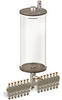 Levelux Clear View Multiple Feed Manual Lubricator, 1 gal Acrylic Reservoir, 14 Feeds, 1/4” OD Tube Outlets - B5178-128AB141W - Oil-Rite Corp.