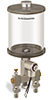 Clear View Multiple Feed Electro Lubricator, 1 qt Acrylic Reservoir, 2 Feeds, 1/4” OD Tube Outlets, 24VDC - B4462-032AB02024D1W - Oil-Rite Corp.