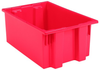 Akro-Mils 1.2 ft, 9 gal 65 lb Red Industrial Grade Polymer Stackable Tote - 19 1/2 in Length - 15 1/2 in Width - 10 in Height - 35190 RED -- 35190 RED - Image