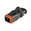 Amphenol Sine Systems AT06-2S-SR01BLK 2-Way AT Connector Plug with Strain Relief End cap - 39302 - Waytek, Inc.