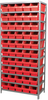 Akro-Mils Shelfmax 6500 lb Adjustable Red Gray Powder Coated Steel 22 ga Open Adjustable Fixed Shelving System - 50 Bins - 6500 lb Total Capacity - AS1879098 RED - AS1879098 RED - R. S. Hughes Company, Inc.