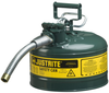 Justrite Accuflow Green Steel 2 1/2 gal Safety Can - 12 in Height - 11 3/4 in Overall Diameter - 697841-14066 - 697841-14066 - R. S. Hughes Company, Inc.