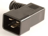 European IEC 60320/C20 Right Angle Plug Connector -- UC-032RI - Image