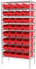Akro-Mils Shelfmax 2000 lb Adjustable Red Chrome Steel Open Adjustable Fixed Shelving System - 32 Bins - 2000 lb Total Capacity - AWS183630088 RED - AWS183630088 RED - R. S. Hughes Company, Inc.